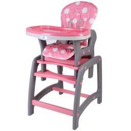 Scaun de masa multifunctional 2 în 1 roz KidsCare pentru bebelusi