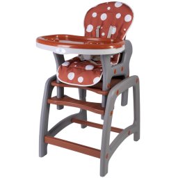 Scaun de masa multifunctional maro pentru bebelusi si copii KidsCare