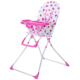 Scaun de masa pliabil pentru bebe Bimba KidsCare, roz