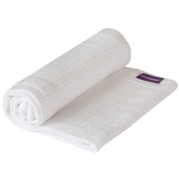 Paturica bebe din bumbac organic 70x90 cm, alba, Clevamama