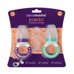 Set dispozitive de hranire din silicon Clevamama pentru bebelusi 6 luni+