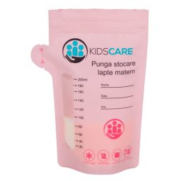 Set 30 pungi pentru stocarea laptelui matern KidsCare 200 ml