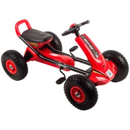 Kart cu pedale pentru copii Driver KidsCare, roti gonflabile, rosu