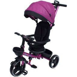 Tricicleta pliabila pentru copii KidsCare Impera mov cu scaun rotativ