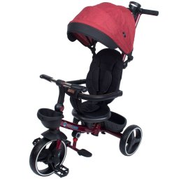 Tricicleta pliabila pentru copii Impera rosie cu scaun rotativ si copertina