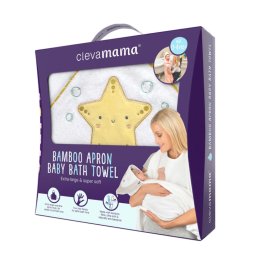 Prosop bebe extra large din bambus cu gluga Clevamama