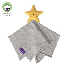 Paturica pentru bebelusi din bumbac organic cu jucarie Star Clevamama
