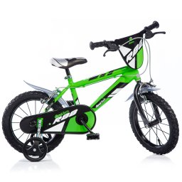 Bicicleta pentru copii Dino Bikes R88, 16 inch, verde, cu roti ajutatoare