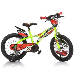 Bicicleta pentru copii Dino Bikes Raptor, 14 inch, verde
