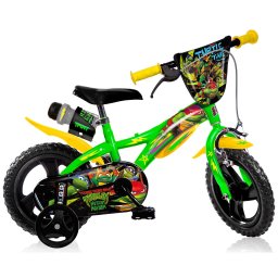 Bicicleta pentru copii Testoasele Ninja Dino Bikes, 12 inch, verde