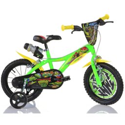 Bicicleta pentru copii Testoasele Ninja Dino Bikes 16 inch, verde