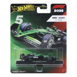Masinuta Hot Wheels Premium Kick Sauber F1 Team #5, scara 1:64