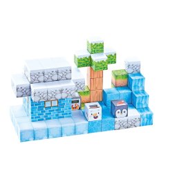 Cuburi magnetice de iarna, 92 piese, 2.5 cm, joc educativ creativ