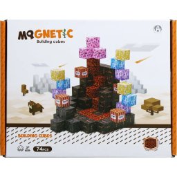 Cuburi magnetice TNT, set de constructie magnetic 74 piese, 2 cm
