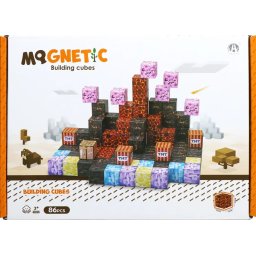 Cuburi magnetice TNT Bufnitel, 86 piese, 2 cm, set constructie
