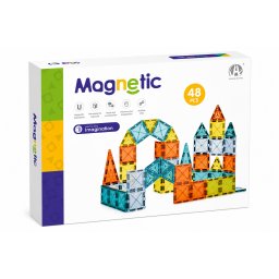 Joc de constructie magnetic educativ cu 48 piese, 5.5 cm