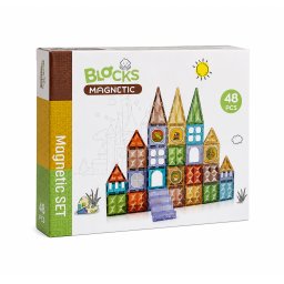 Joc magnetic educativ Diamond cu 48 piese, 7,5 cm, Bufnitel