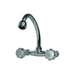Baterie pentru chiuveta cu montaj pe perete Top Chrome, finisaj cromat