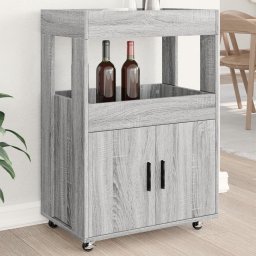 Carucior de bar, gri sonoma, 60x39,5x89 cm, lemn prelucrat GartenMobel Dekor