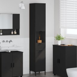Dulap de Baie Negru 31,5 x 33 x 190 cm Lemn compozit & Metal GartenMobel Dekor