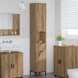 Dulap de Baie cu sertar Stejar Artizanal 31,5 x 33 x 190 cm GartenMobel Dekor
