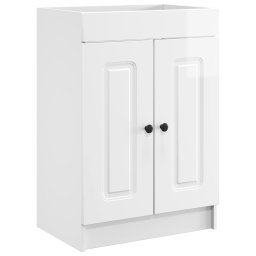 Dulap de baie sub chiuveta Alb foarte lucios 56 x 37,5 x 81 cm GartenMobel Dekor