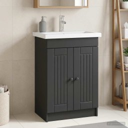 Dulap de baie sub chiuveta Negru 56 x 37,5 x 81 cm GartenMobel Dekor