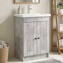 Dulap de baie sub chiuveta Gri Beton 56 x 37,5 x 81 cm GartenMobel Dekor