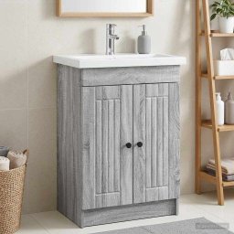 Dulap de baie sub chiuveta Sonoma gri 56 x 37,5 x 81 cm GartenMobel Dekor