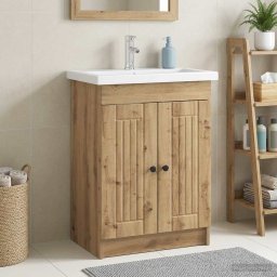 Dulap de baie sub chiuveta Stejar Artizanal 56 x 37,5 x 81 cm GartenMobel Dekor