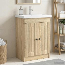 Dulap de baie sub chiuveta Stejar Sonoma 78,5 x 37,5 x 81 cm GartenMobel Dekor