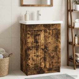 Dulap de baie sub chiuveta Stejar fumuriu 78,5 x 37,5 x 81 cm GartenMobel Dekor