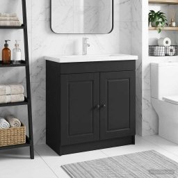 Dulap de baie sub chiuveta Negru 56 x 37,5 x 81 cm GartenMobel Dekor