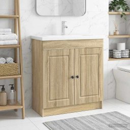 Dulap de baie sub chiuveta Stejar Sonoma 56 x 37,5 x 81 cm GartenMobel Dekor