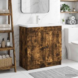 Dulap de baie sub chiuveta Stejar fumuriu 56 x 37,5 x 81 cm GartenMobel Dekor