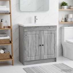 Dulap de baie sub chiuveta Sonoma gri 56 x 37,5 x 81 cm GartenMobel Dekor