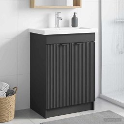 Dulap de baie sub chiuveta Negru 78,5 x 37,5 x 81 cm GartenMobel Dekor