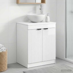 Dulap de Baie Alb foarte lucios 54 x 41 x 70 cm Lemn prelucrat GartenMobel Dekor