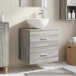 Chiuveta de baie suspendata Sonoma gri 49,5 x 35 x 63 cm GartenMobel Dekor