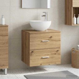 Chiuveta de baie suspendata Stejar Artizanal 49,5 x 35 x 63 cm GartenMobel Dekor