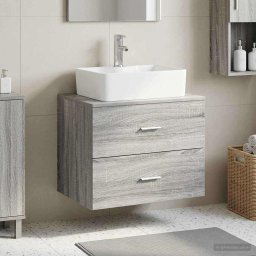 Dulap de baie montat pe perete Sonoma gri 62,5 x 44,5 x 50 cm GartenMobel Dekor