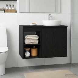 Dulap de Baie Intre Stejar Negru 30 x 35 x 50 cm Lemn prelucrat GartenMobel Dekor