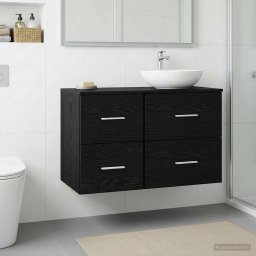 Dulap de Baie Intre Stejar Negru 30 x 41 x 50 cm Lemn prelucrat GartenMobel Dekor