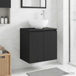 Vanitate cu chiuveta montata pe perete Negru 49,5 x 35 x 63 cm GartenMobel Dekor