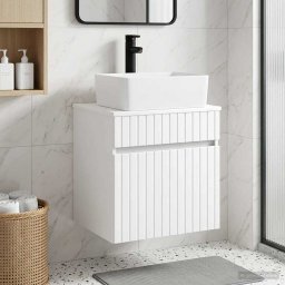 Chiuveta de baie suspendata Alb 49 x 41 x 63 cm Lemn prelucrat GartenMobel Dekor