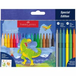 Faber-Castell: Set de carioci cu dinozauri - 24 buc.