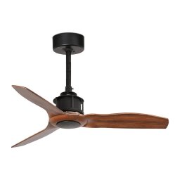 FARO 33425WT - Ventilator de tavan JUST FAN S, Ø 81 cm, maro/negru, Wi‑Fi Tuya + telecomandă