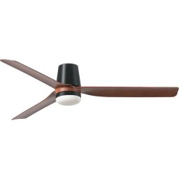FARO 33831WT1S-LED Ventilator de tavan cu lumină LED dimmabilă PUNT TUB M 18W/230V CCT Ø132 cm maro/negru WT + DO