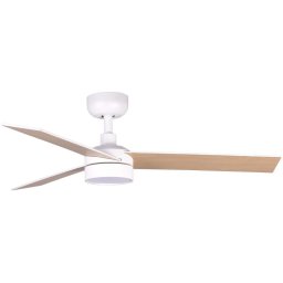 FARO 34295WT1S - Ventilator de tavan LED RUDDER S 18W/230V CCT Ø 106 cm bej/alb WT + telecomandă