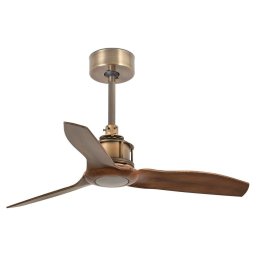 FARO 33428WT - Ventilator de tavan JUST FAN S, diam. 81 cm, maro/alamă, Wi-Fi Tuya + telecomandă